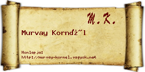 Murvay Kornél névjegykártya